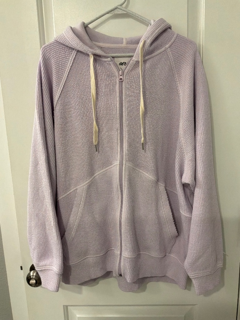 AERIE Wonder Full Zip Textured Hoodie - Oversized - Picture 2 of 5